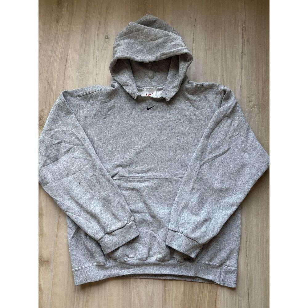 Vintage 90s Grey Nike Center swoosh Hoodie L